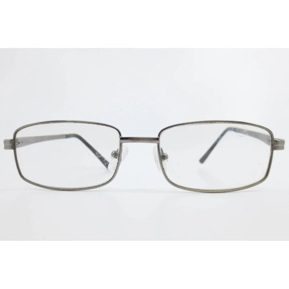 M 208 Gunmetal Rectangular Metal Eyeglasses Frames 58-18-150 Full Rim Eyewear